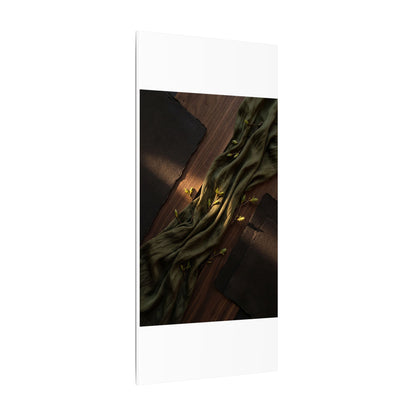 Silk Drape Canvas Art | Spring Dark Japandi Dark Texture Art