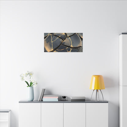 Broken Pottery Winter Canvas Art | Kintsugi Resilient Design