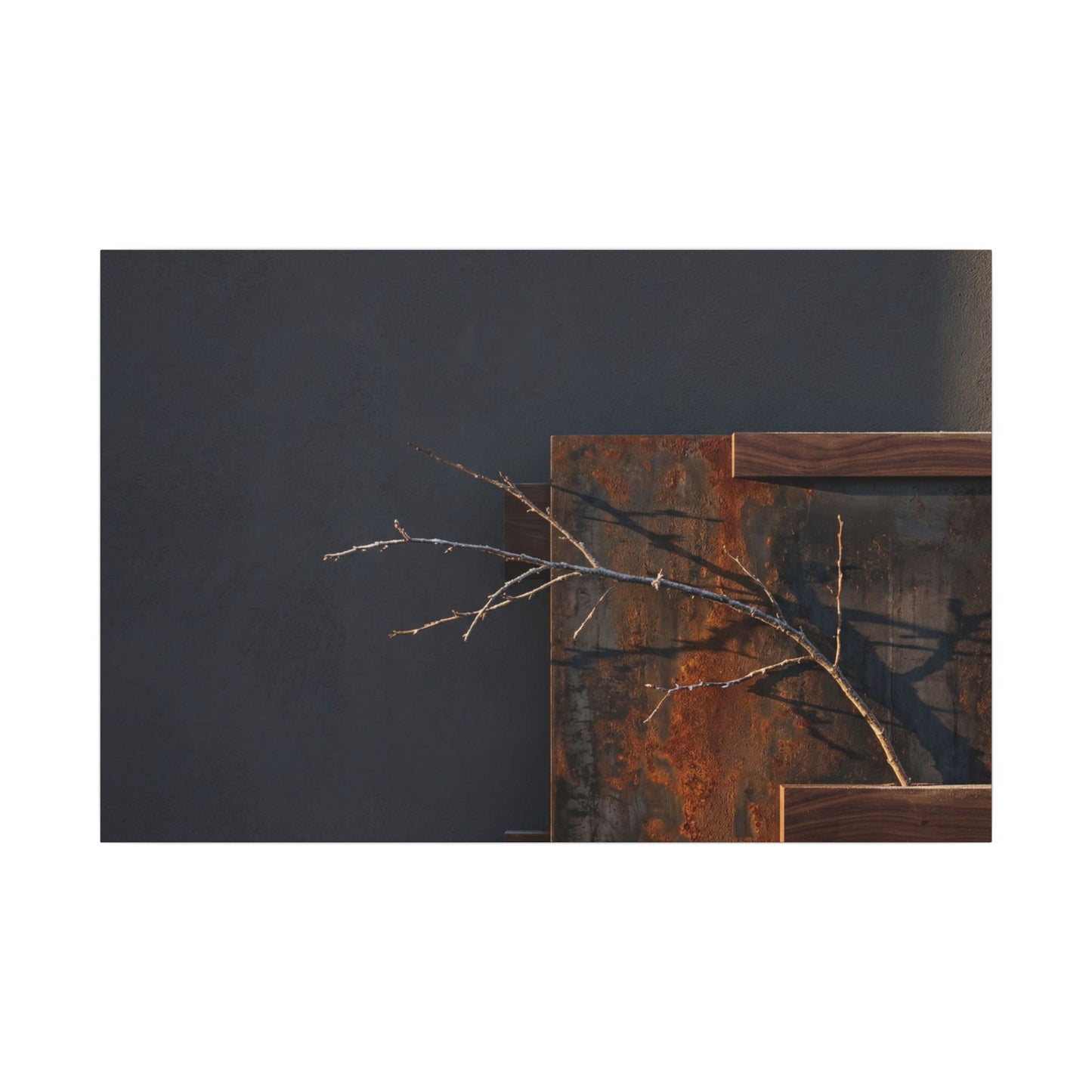 Ma Rust Patina Canvas Art - Dark Japandi Dark Texture Art Print