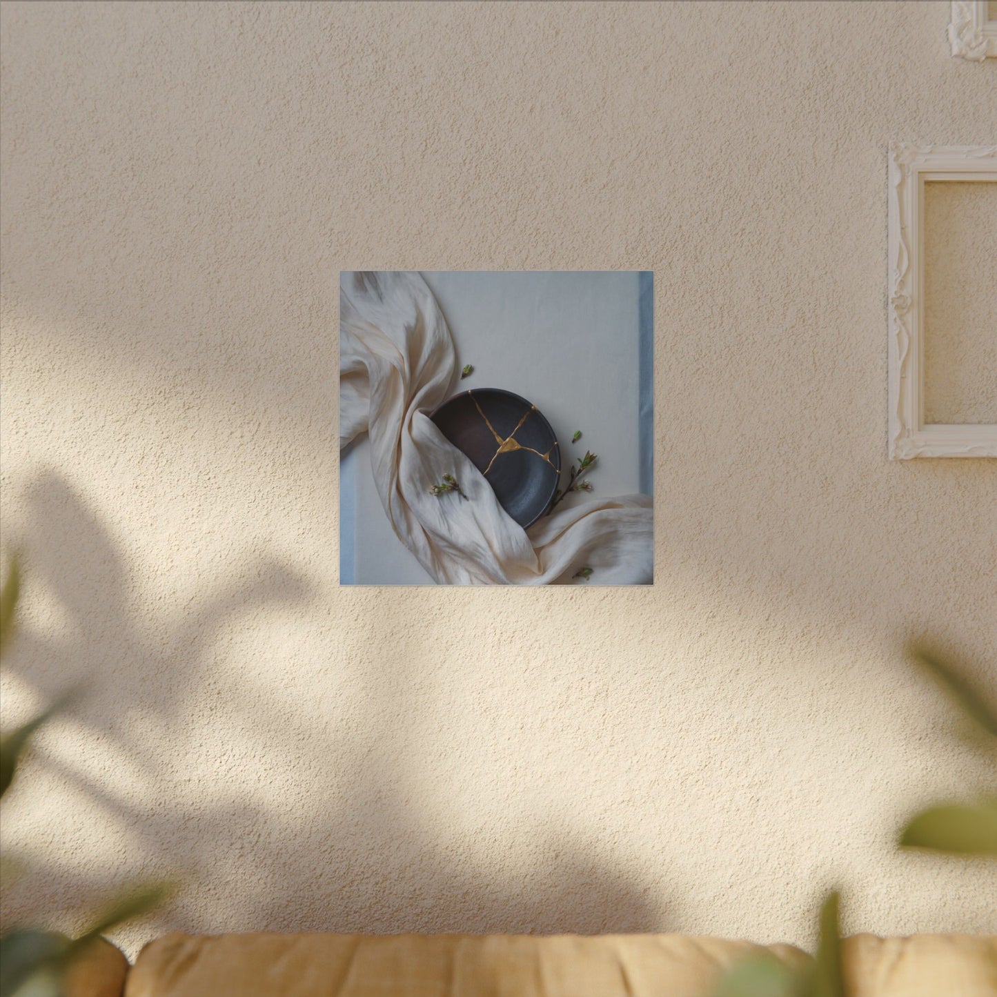Ma Silk Drape Canvas Art - Kintsugi Gold Repair