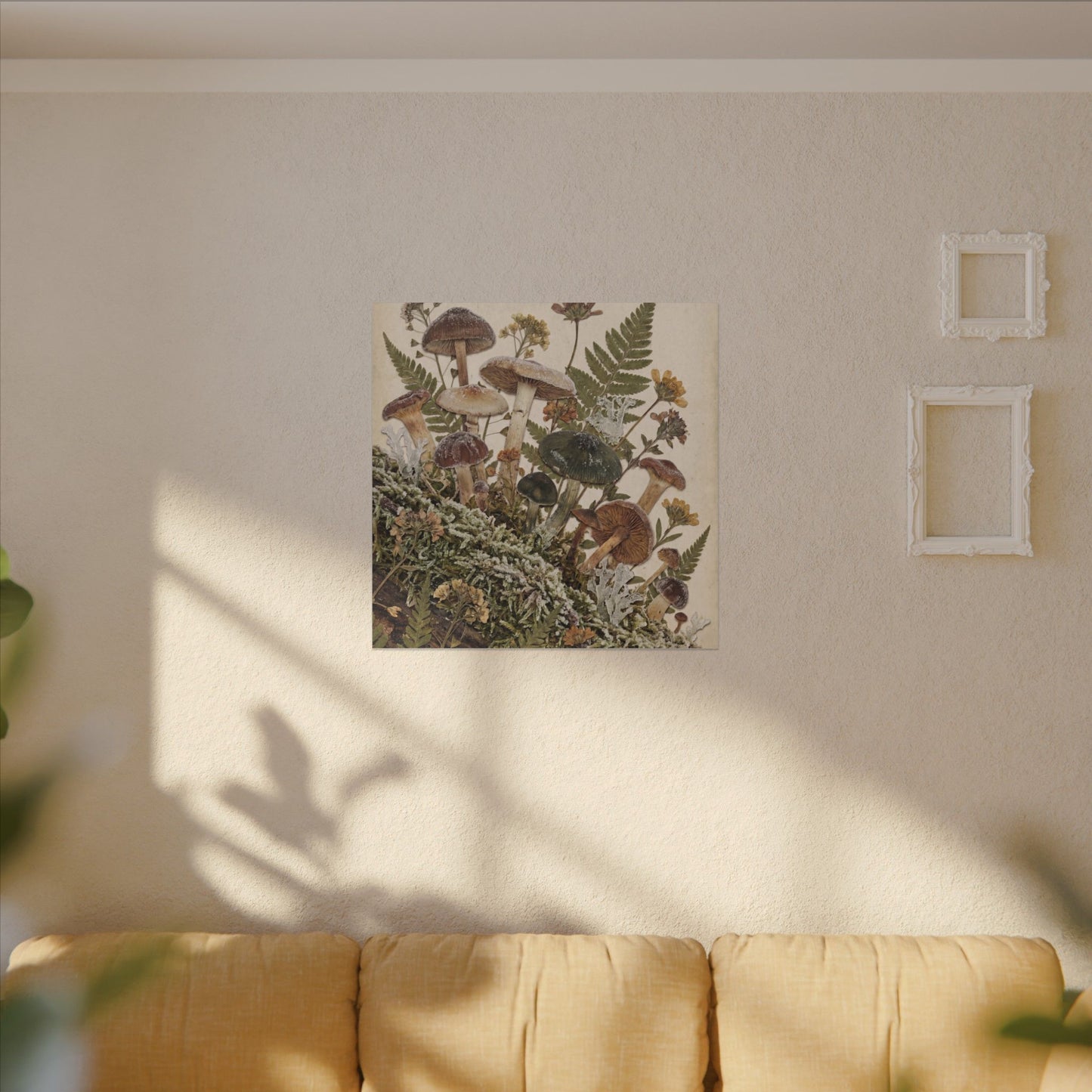 Winter Wild Mushrooms Herbarium Canvas Art | Enchanting Decor