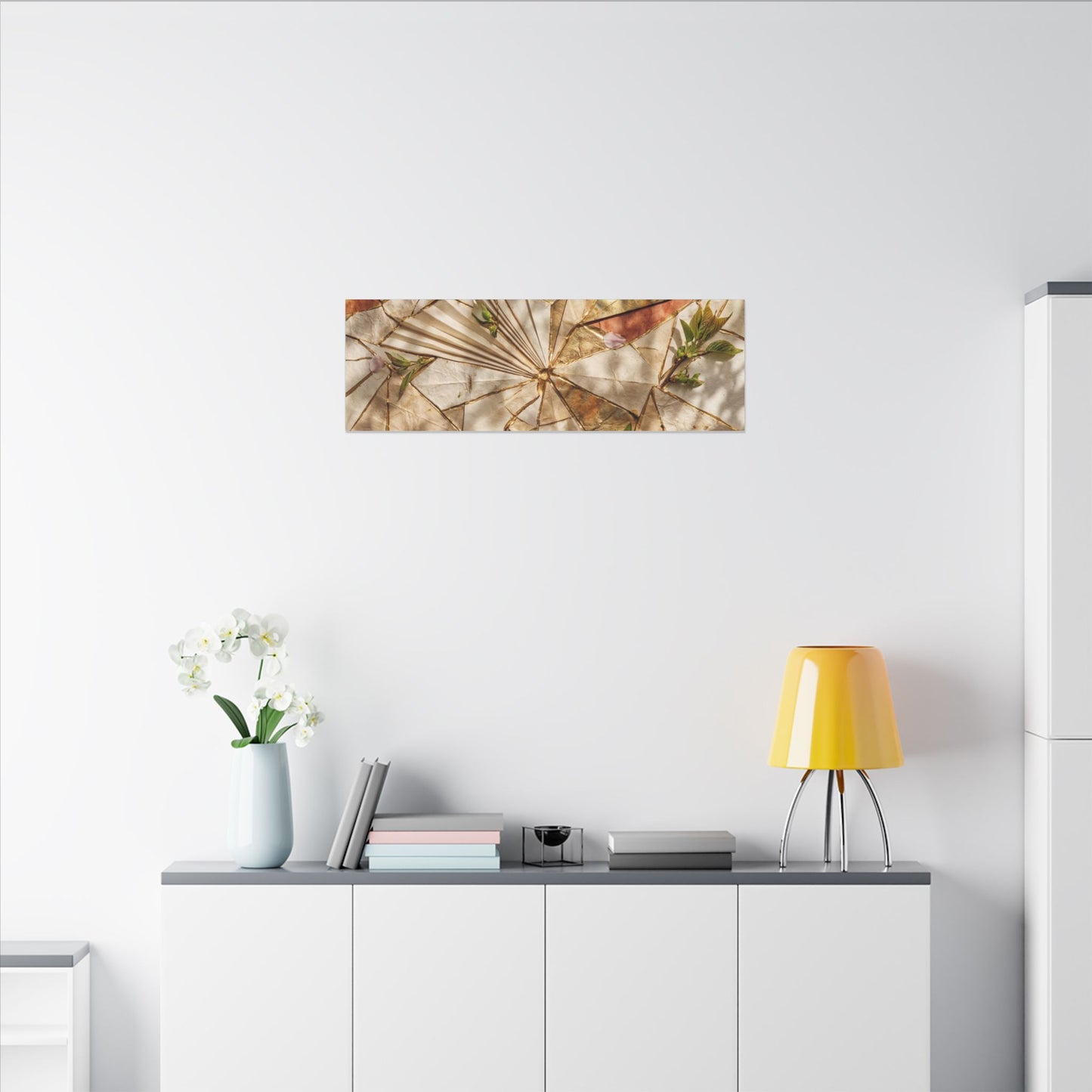 Resilient Paper Fold Canvas Art - Gold Repair Kintsugi
