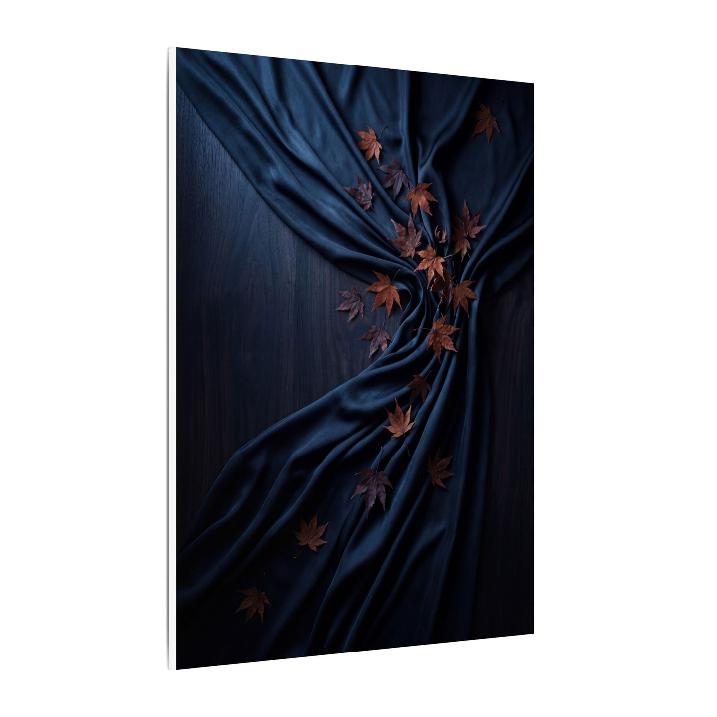 Silk Drape Autumn Canvas Art | Dark Japandi Sophisticated Design