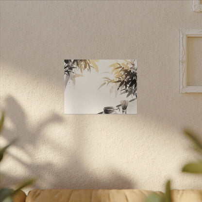 Tea Ceremony Sumi E Canvas Art | Serene Zen Art