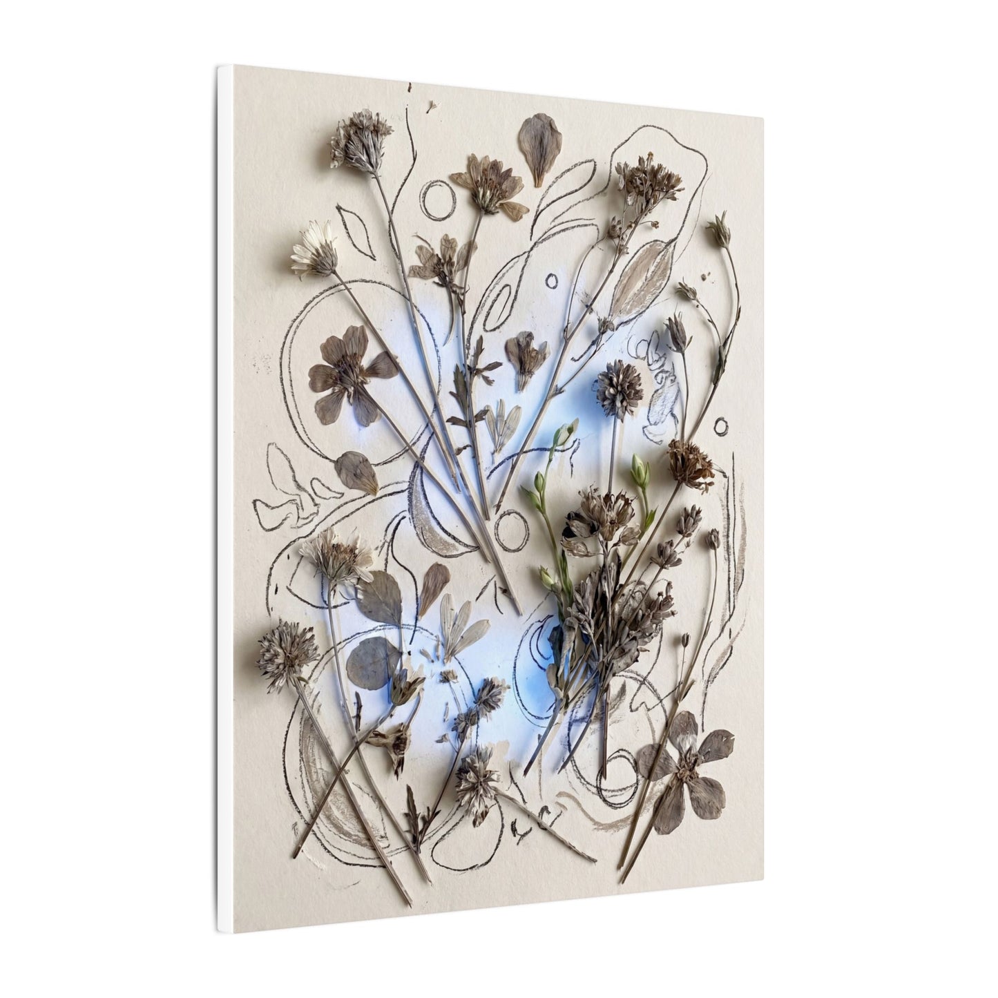 Dried Flowers Minimal Line Canvas Art | Elegant Japandi Art