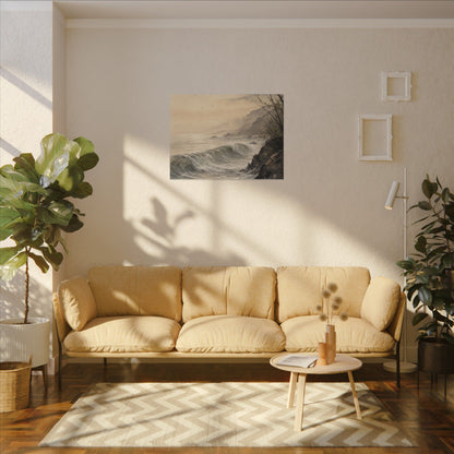 Ocean Wave Spring Canvas Art | Japandi Elegant Design