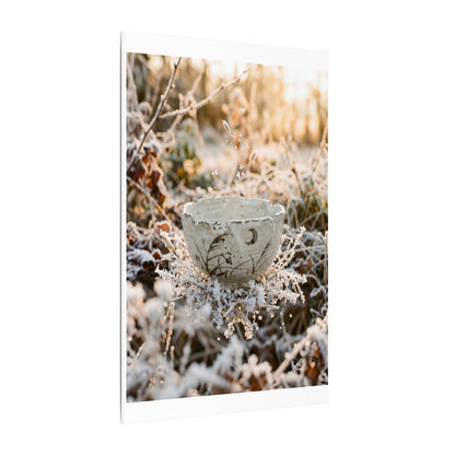 Japandi Ceramic Bowl in Golden Hour | Japanese Pattern Canvas Art