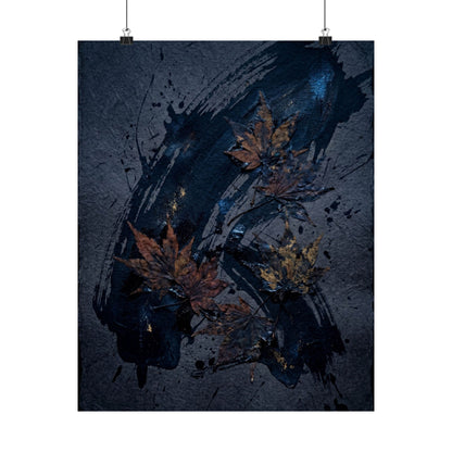Moonlight Ink Brushstroke Wall Art Print - Dark Japandi Datsuzoku Art Print