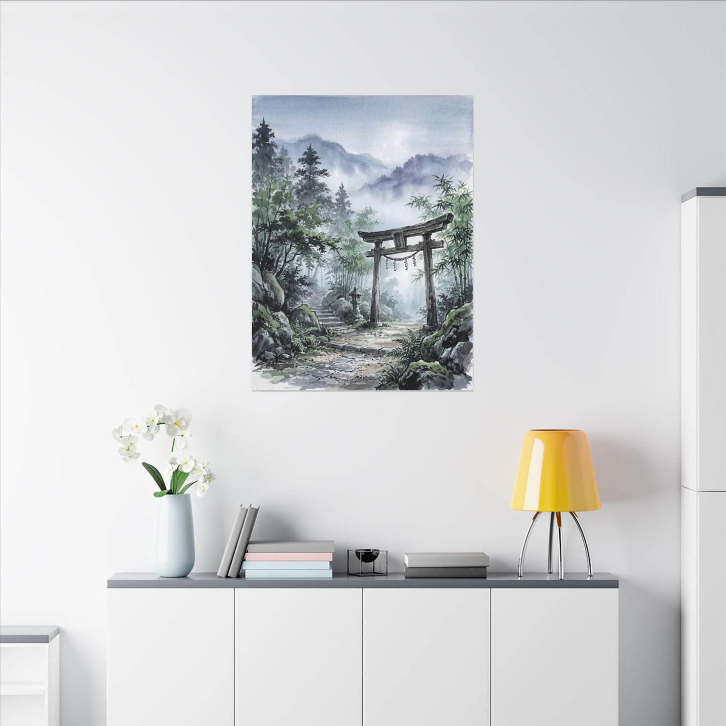 Moonlight Torii Gate Canvas Art - Zen Fukinsei
