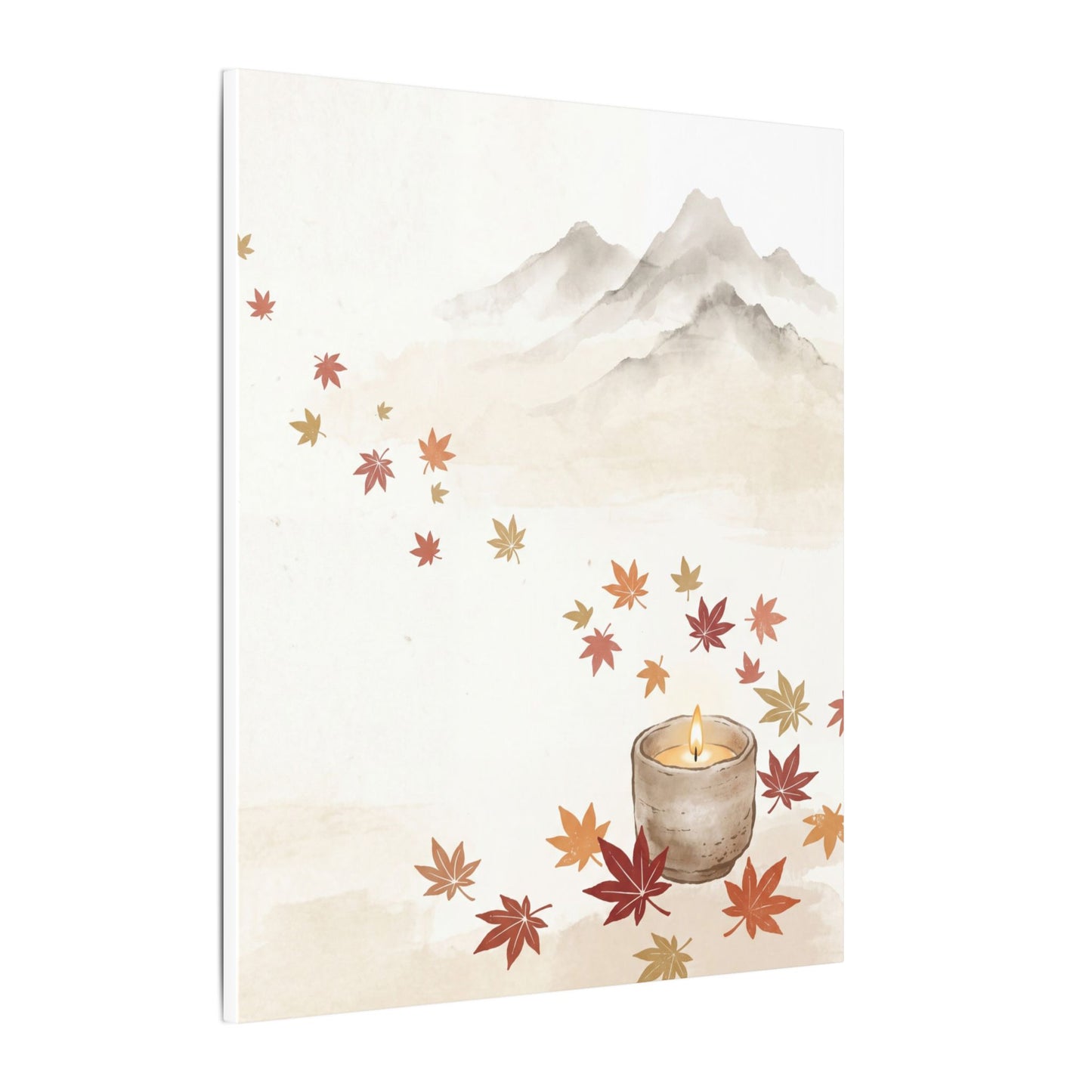 Earthy Mountain Mist Canvas Art - Japanese Pattern Japandi