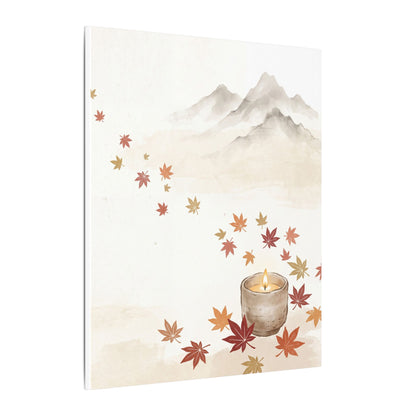 Earthy Mountain Mist Canvas Art - Japanese Pattern Japandi