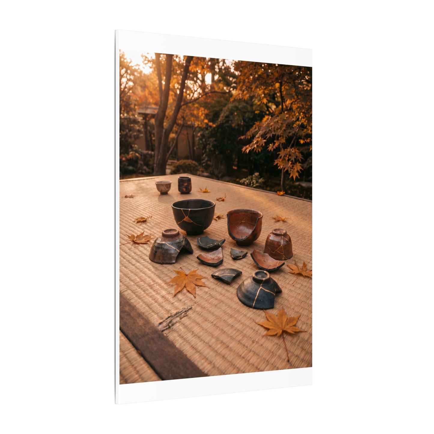 Golden Hour Tea Ceremony Canvas Art - Kintsugi Shibui