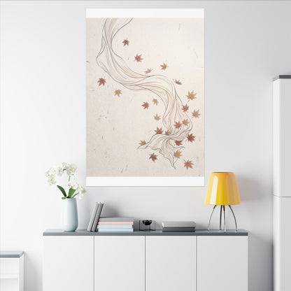 Japandi Silk Drape in Dawn | Minimal Line Canvas Art