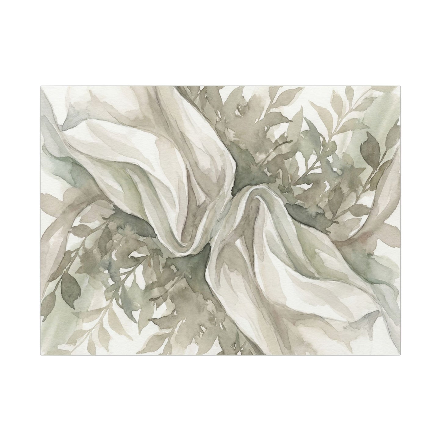 Summer Silk Drape Watercolor Canvas Art | Cozy Decor Art Print