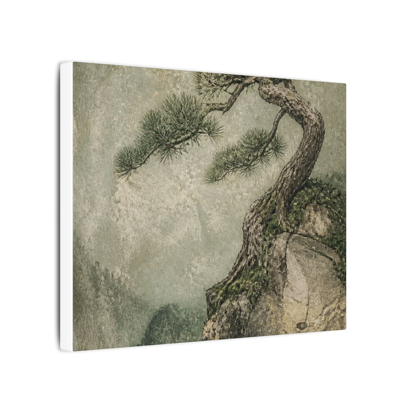 Fukinsei Pine Tree Canvas Art - Japandi Texture