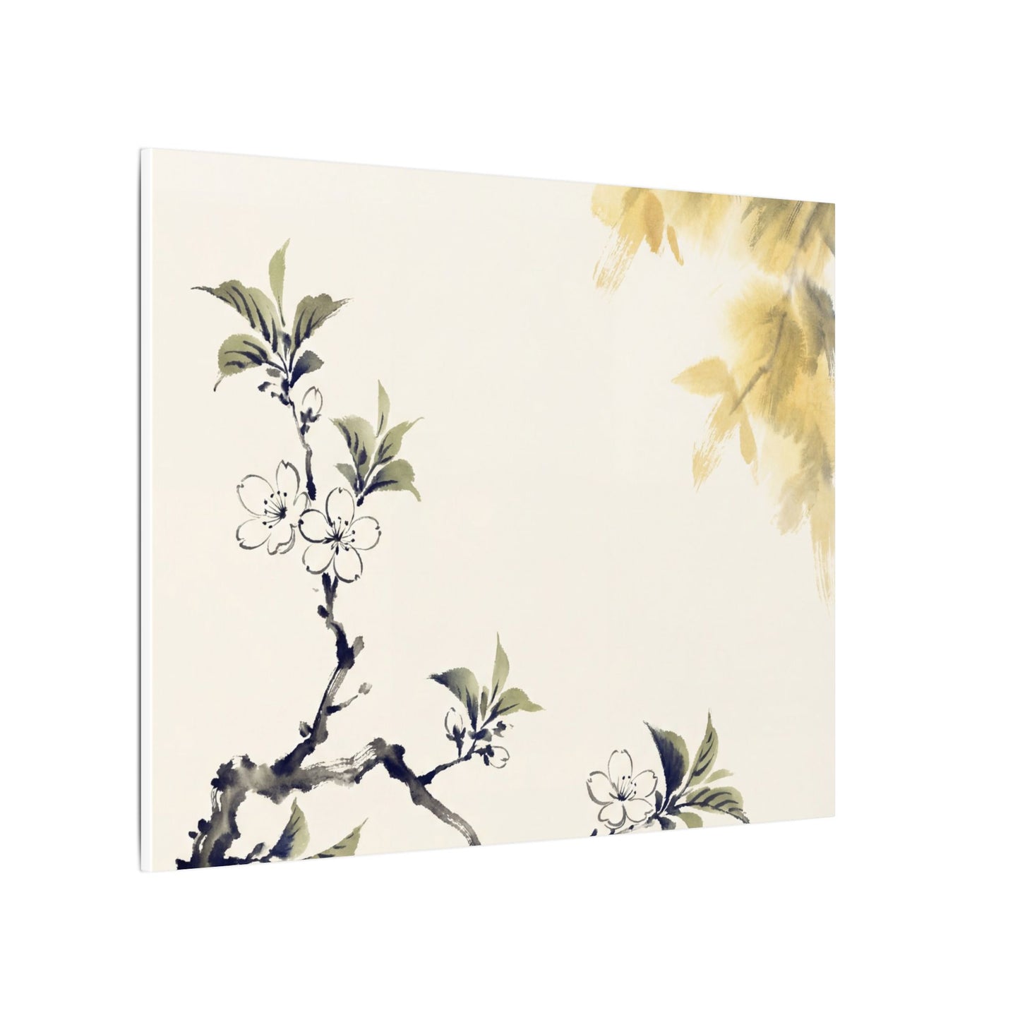 Kanso Cherry Blossom Canvas Art - Zen Sumi E