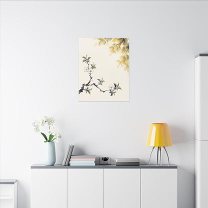Kanso Cherry Blossom Canvas Art - Zen Sumi E