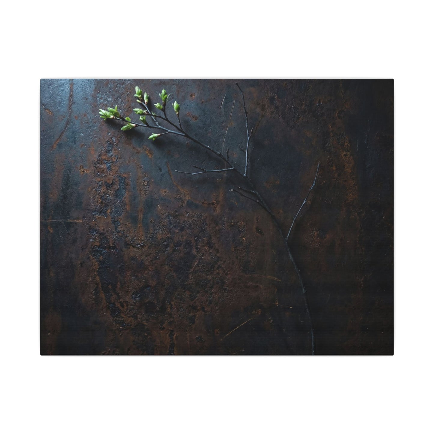 Moody Rust Patina Canvas Art - Moody Minimal Dark Japandi Art Print
