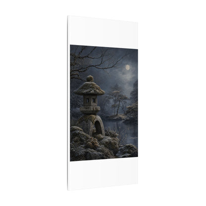 Stone Lantern Canvas Art | Winter Japandi Japanese Pattern Art