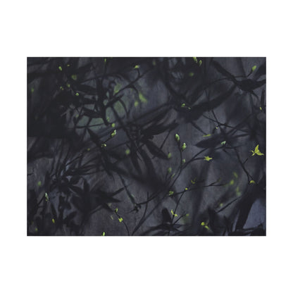 Shadow Play Spring Canvas Art | Dark Japandi Atmospheric Design