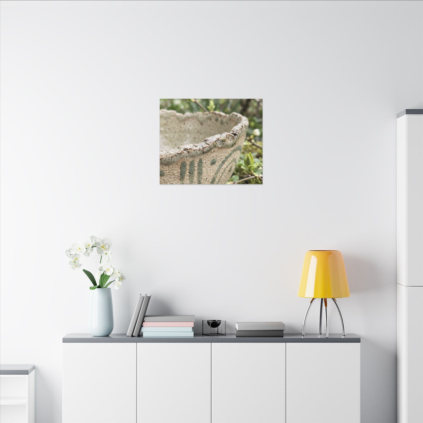 Elegant Ceramic Bowl Canvas Art - Japanese Pattern Japandi
