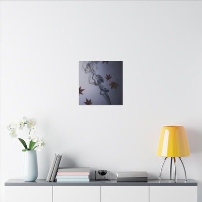 Dark Japandi Incense Smoke in Dawn | Moody Minimal Canvas Art