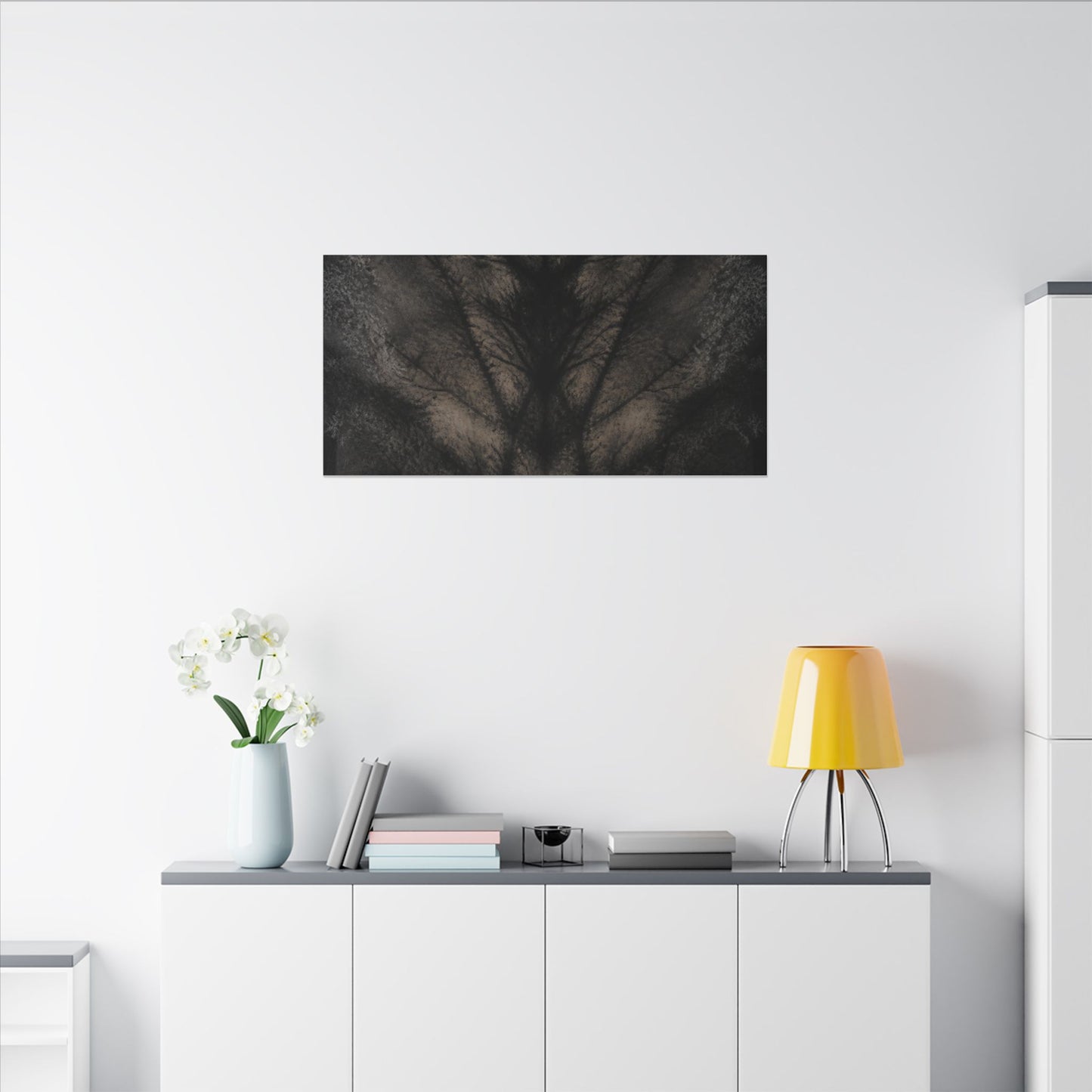 Seijaku Shadow Play Canvas Art - Dark Japandi Charcoal Ink