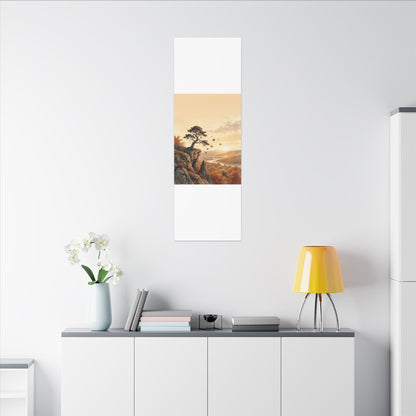 Pine Tree Autumn Canvas Art | Japandi Warm Design