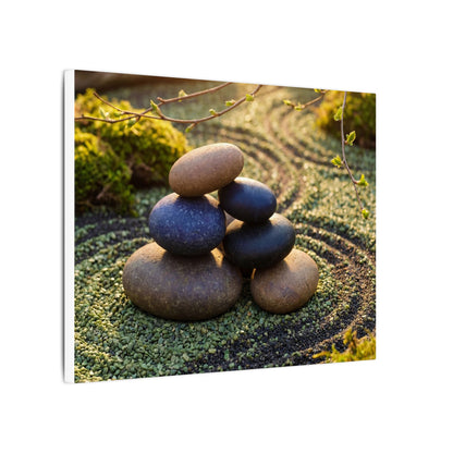 Zen River Stones in Golden Hour | Karesansui Canvas Art
