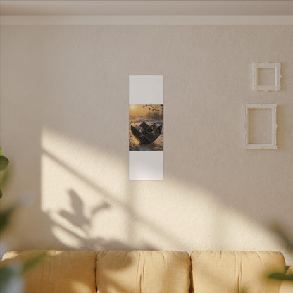 Kintsugi Paper Fold in Golden Hour | Gold Repair Canvas Art