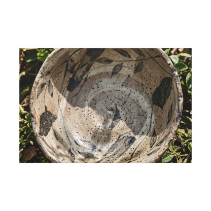 Elegant Ceramic Bowl Canvas Art - Japanese Pattern Japandi
