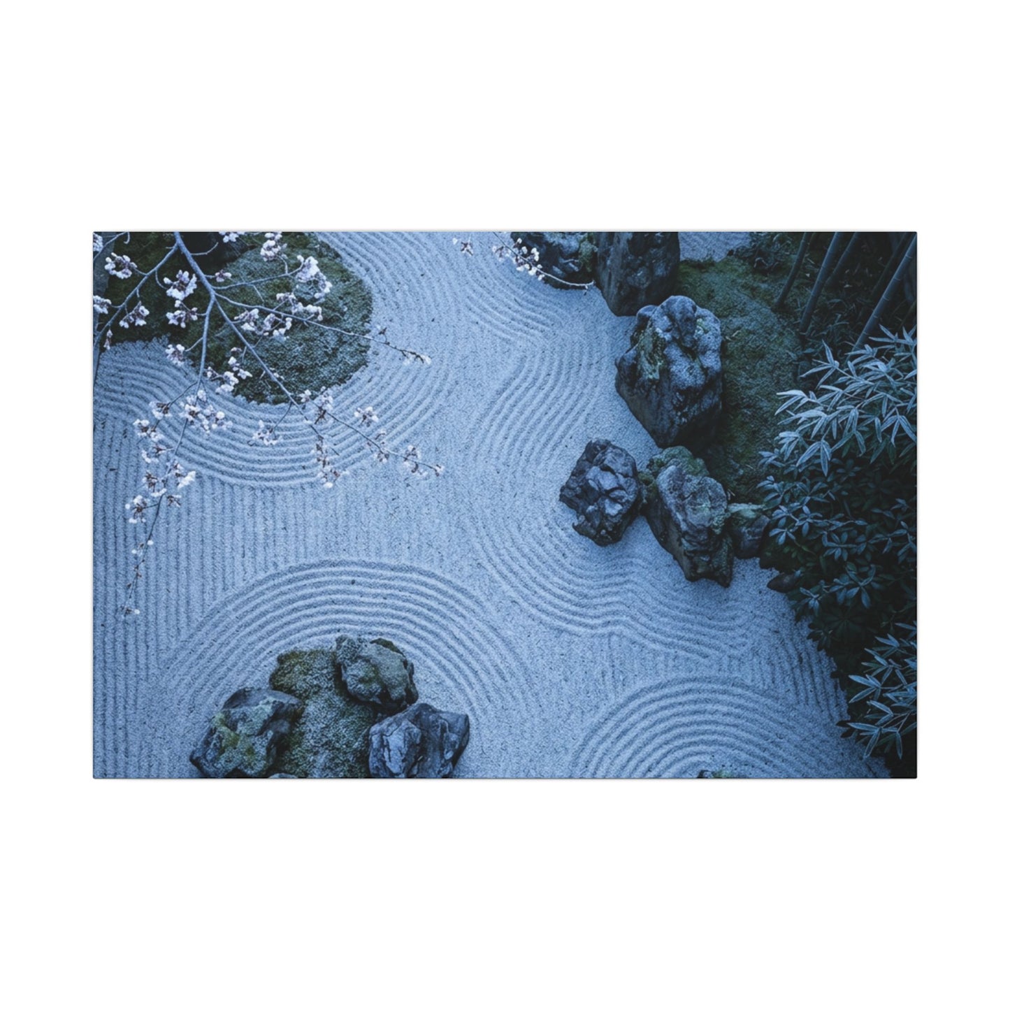 Contemplative Cherry Blossom Canvas Art - Karesansui Zen
