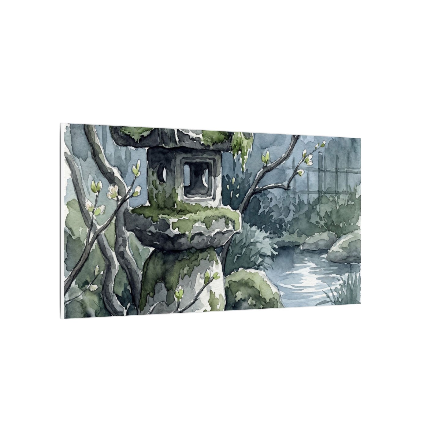 Moonlight Stone Lantern Canvas Art - Japandi Seijaku