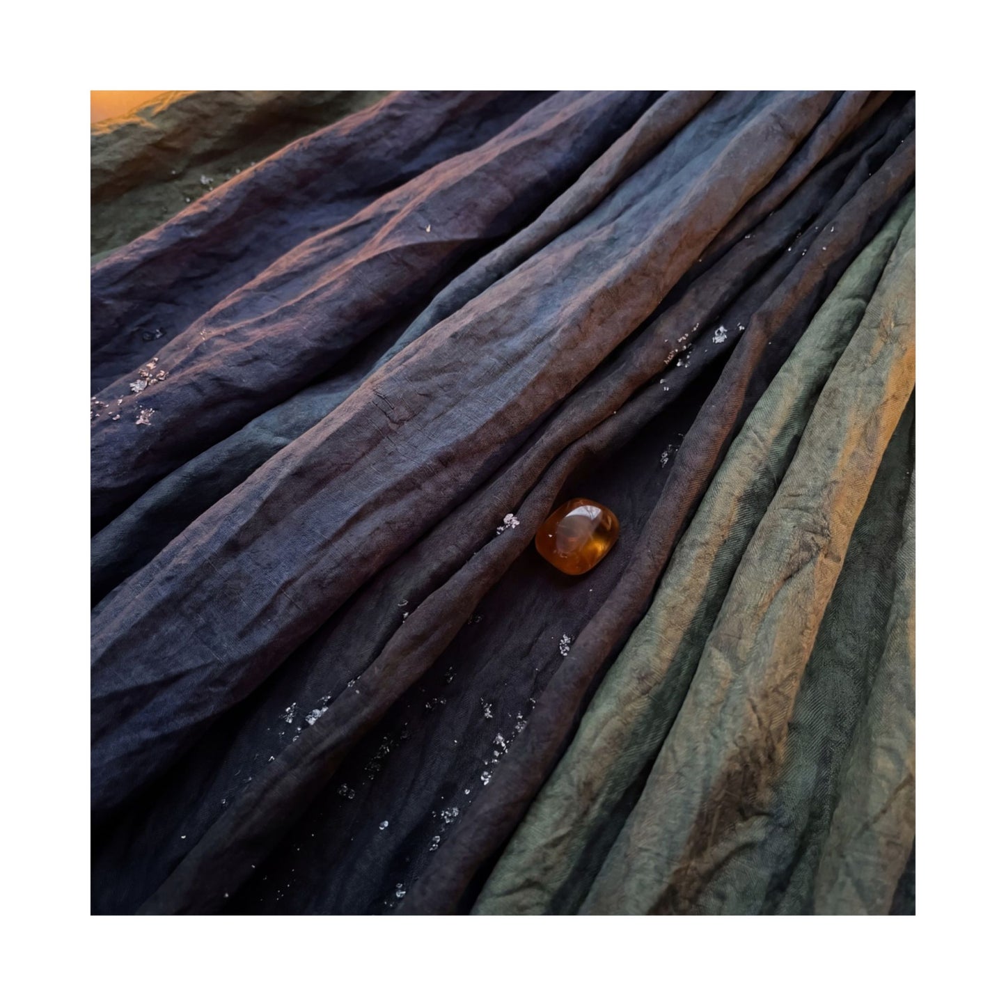 Dark Japandi Silk Drape in Candlelight | Shadow Zen Wall Art Print