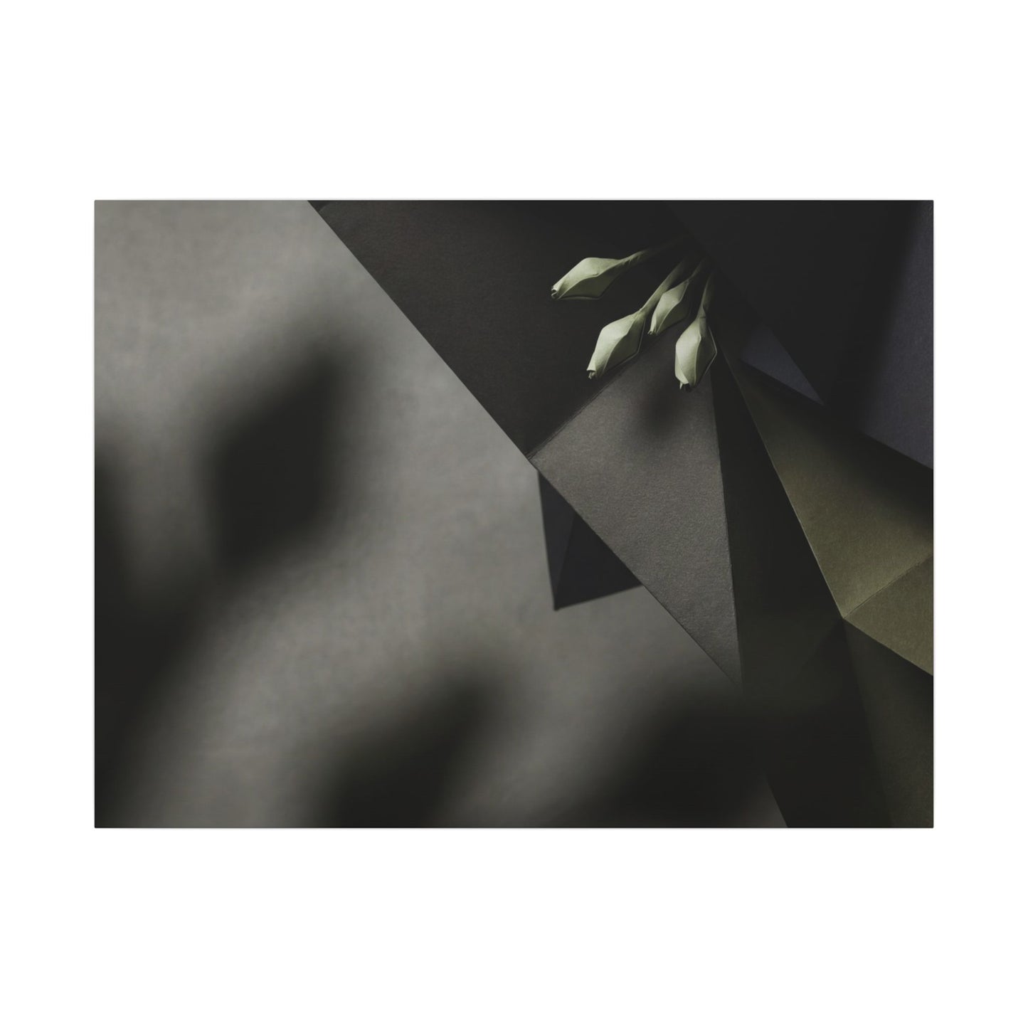 Paper Fold Moody Minimal Canvas Art | Luxurious Dark Japandi Art Art Print