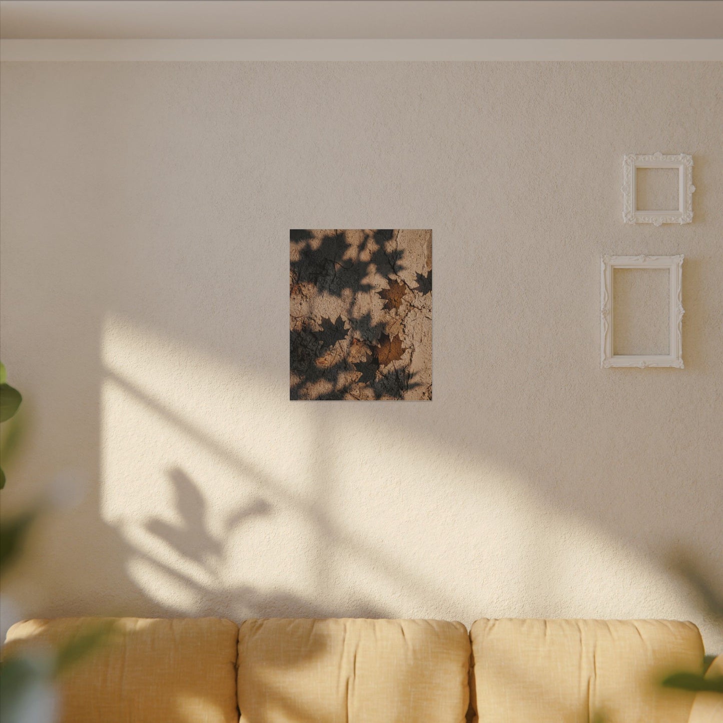 Cozy Shadow Play Canvas Art - Texture Japandi