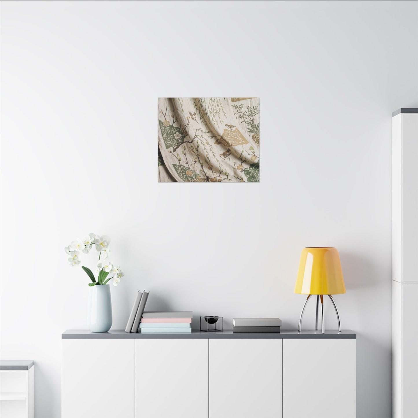 Silk Drape Canvas Art | Spring Japandi Japanese Pattern Art