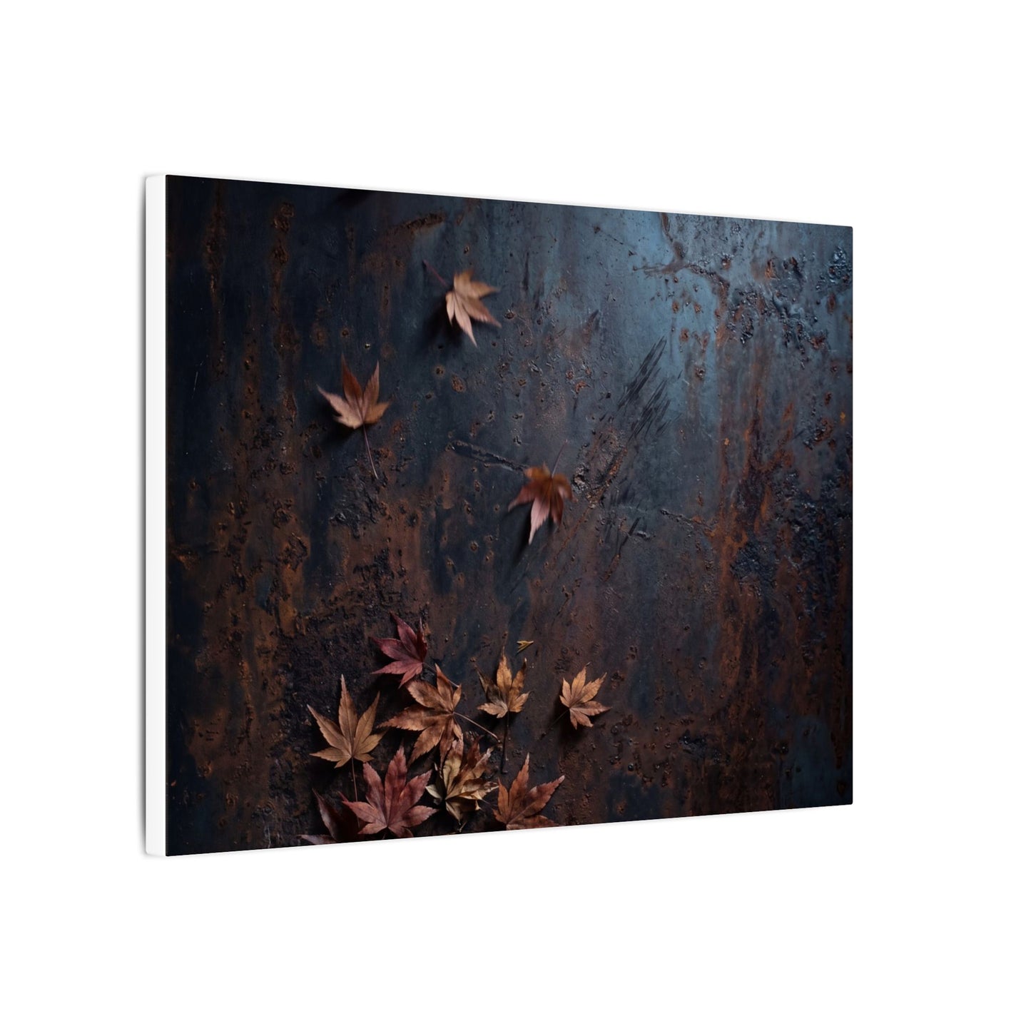 Moonlight Rust Patina Canvas Art - Dark Japandi Mono No Aware