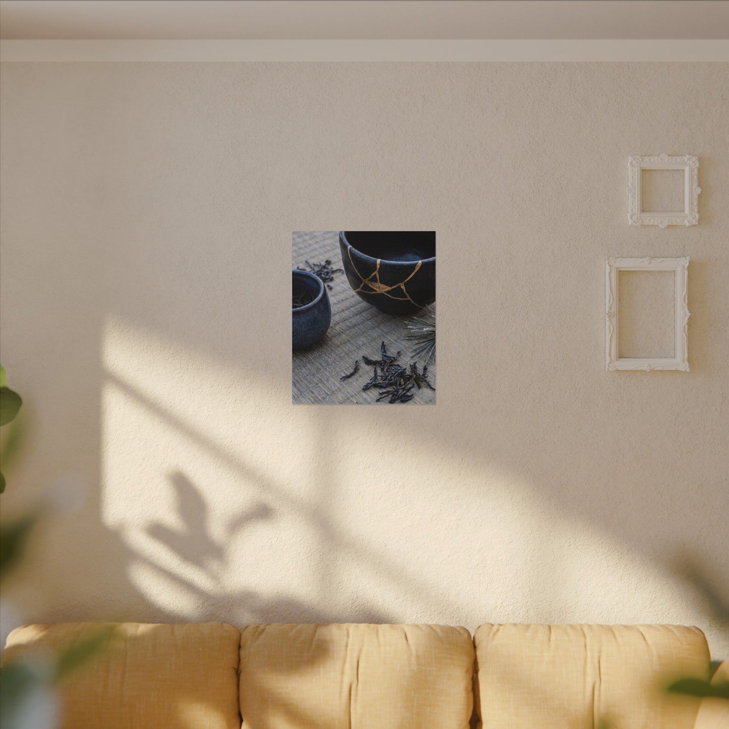 Kintsugi Tea Ceremony in Overcast | Gold Vein Canvas Art