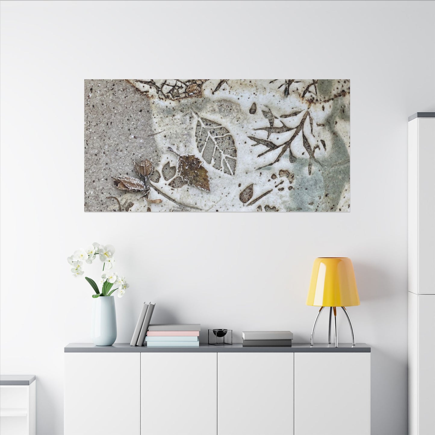 Ceramic Bowl Winter Canvas Art | Japandi Earthy Design