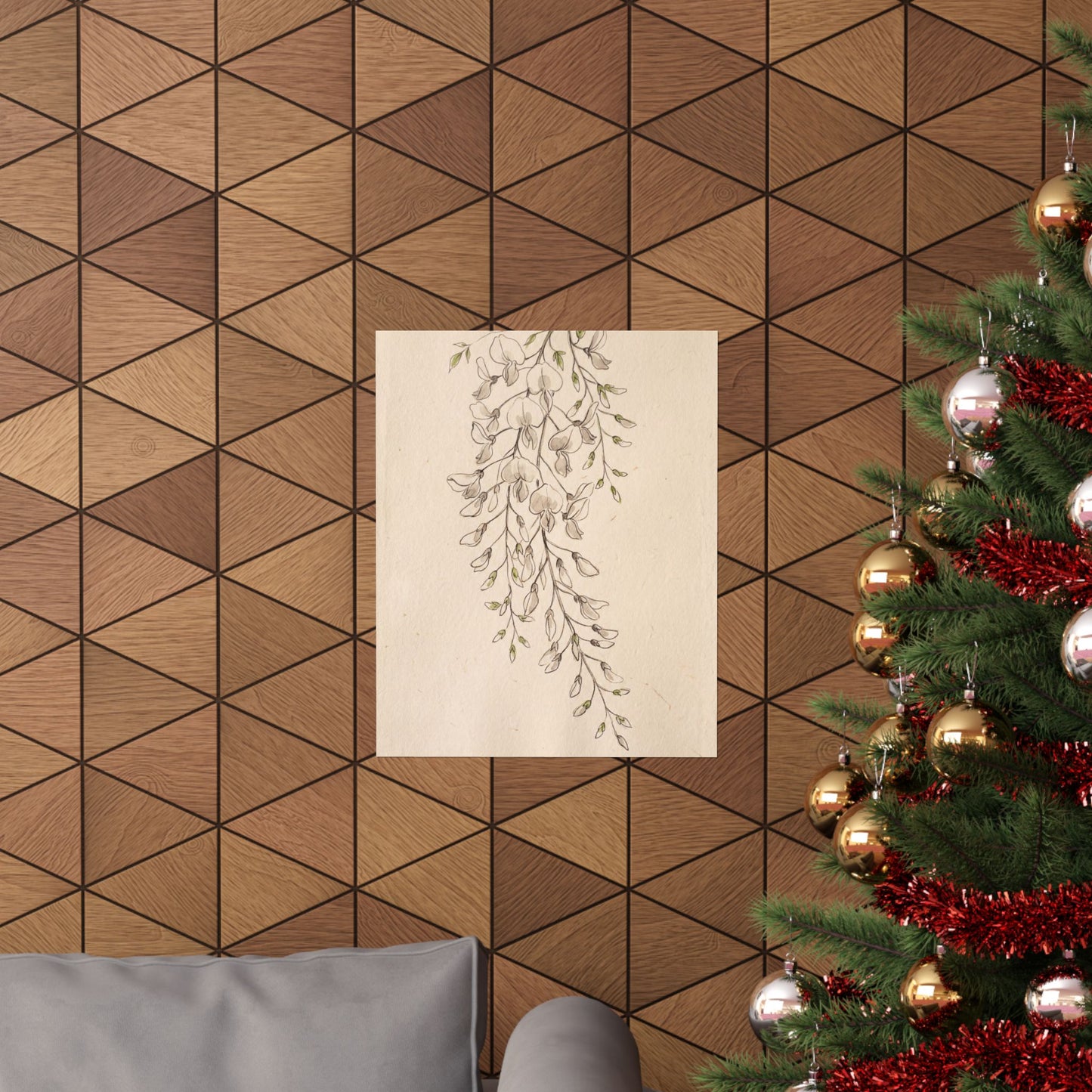 Golden Hour Wisteria Wall Art Print - Japandi Seijaku