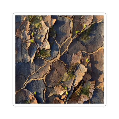 Cracked Earth Dark Texture Sticker | Moody Dark Japandi Art
