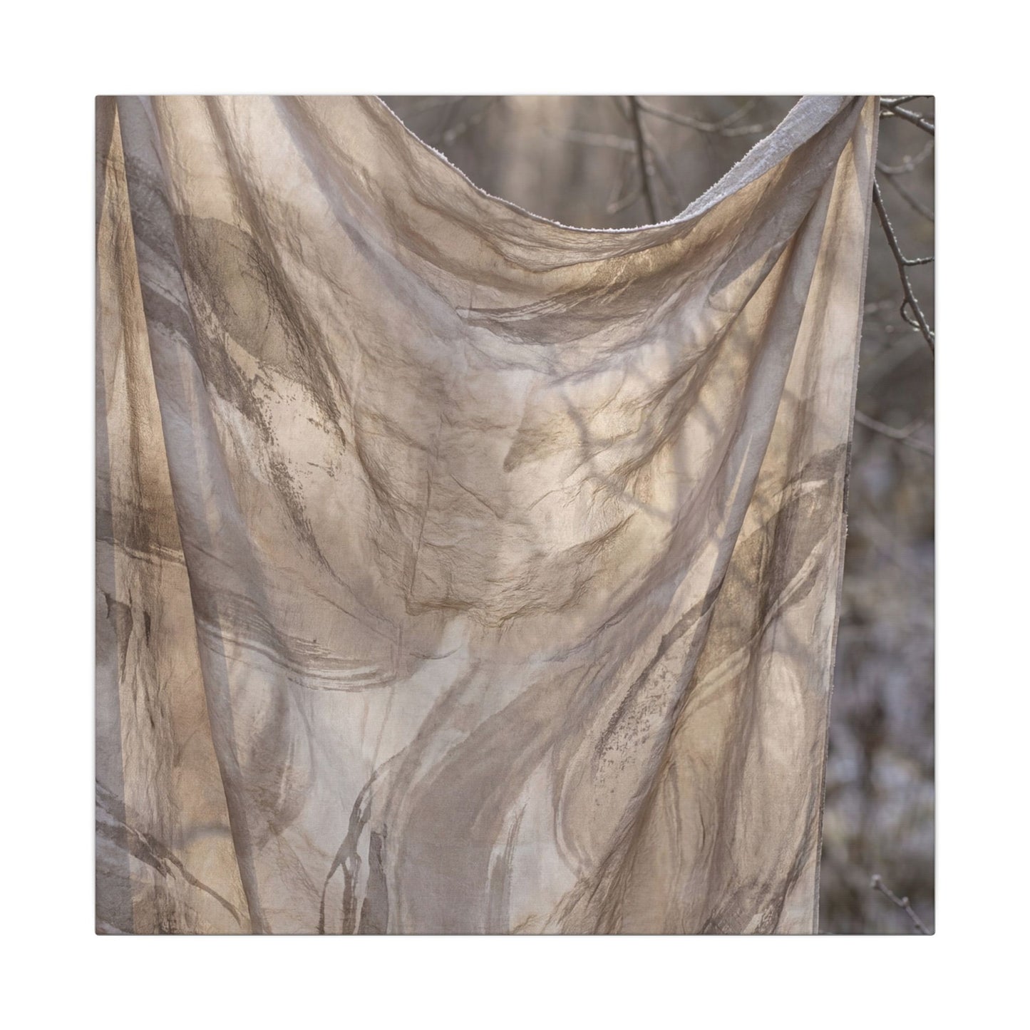 Ma Silk Drape Canvas Art - Japandi Japanese Pattern