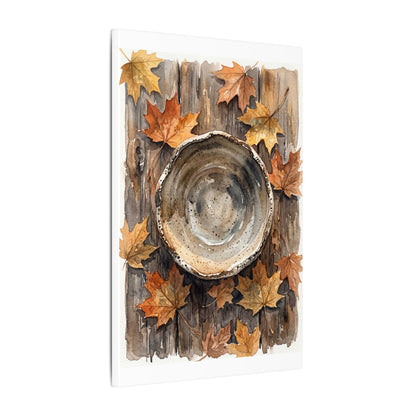 Ma Ceramic Bowl Canvas Art - Japandi Watercolor
