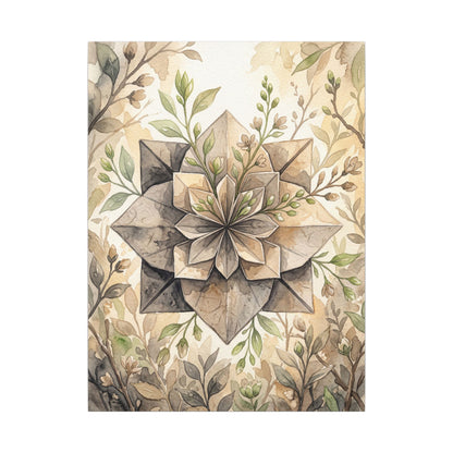 Warm Paper Fold Canvas Art - Watercolor Japandi