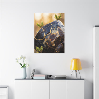Fukinsei Rust Patina Canvas Art - Kintsugi Gold Repair