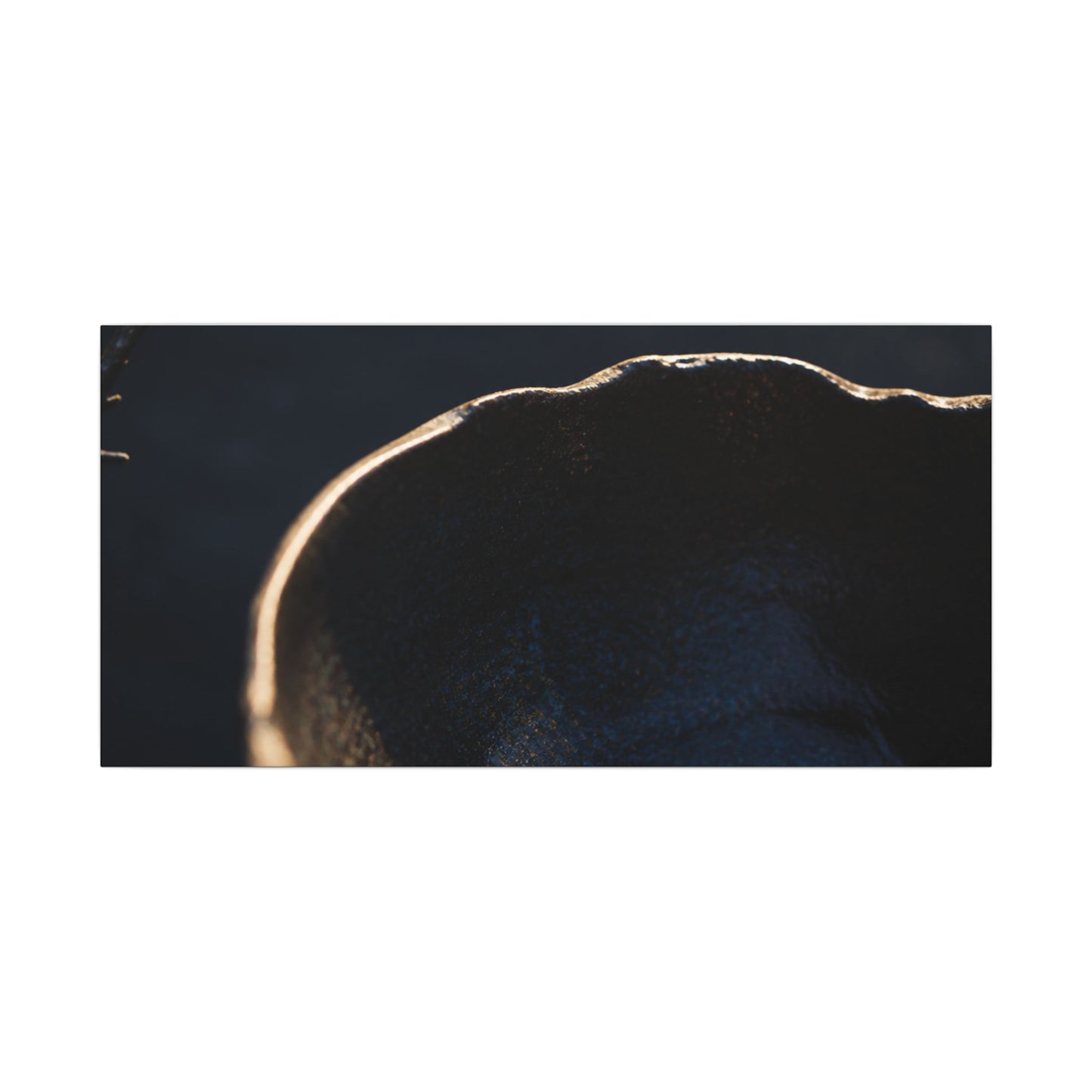 Ma Ceramic Bowl Canvas Art - Dark Japandi Shadow Zen