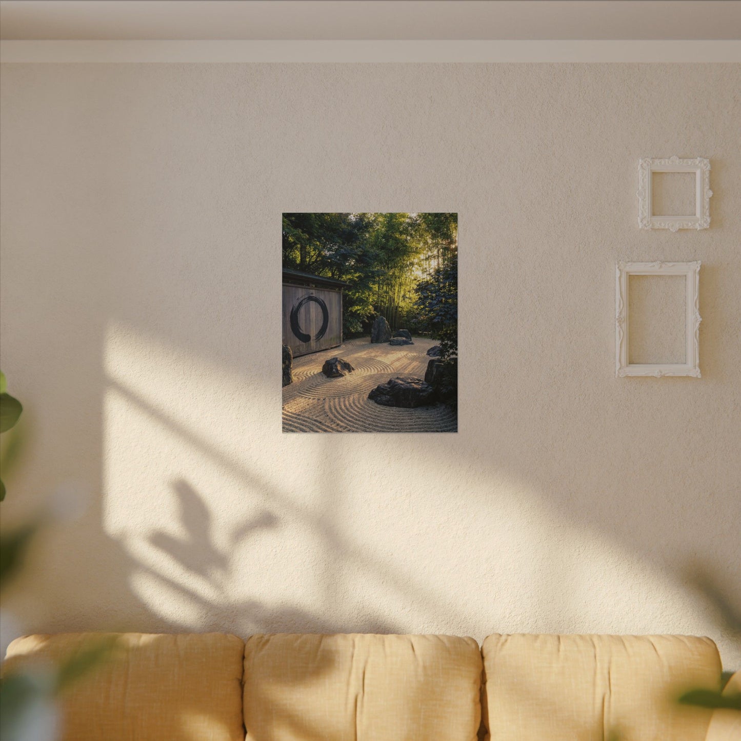 Rock Garden Enso Canvas Art | Tranquil Zen Art