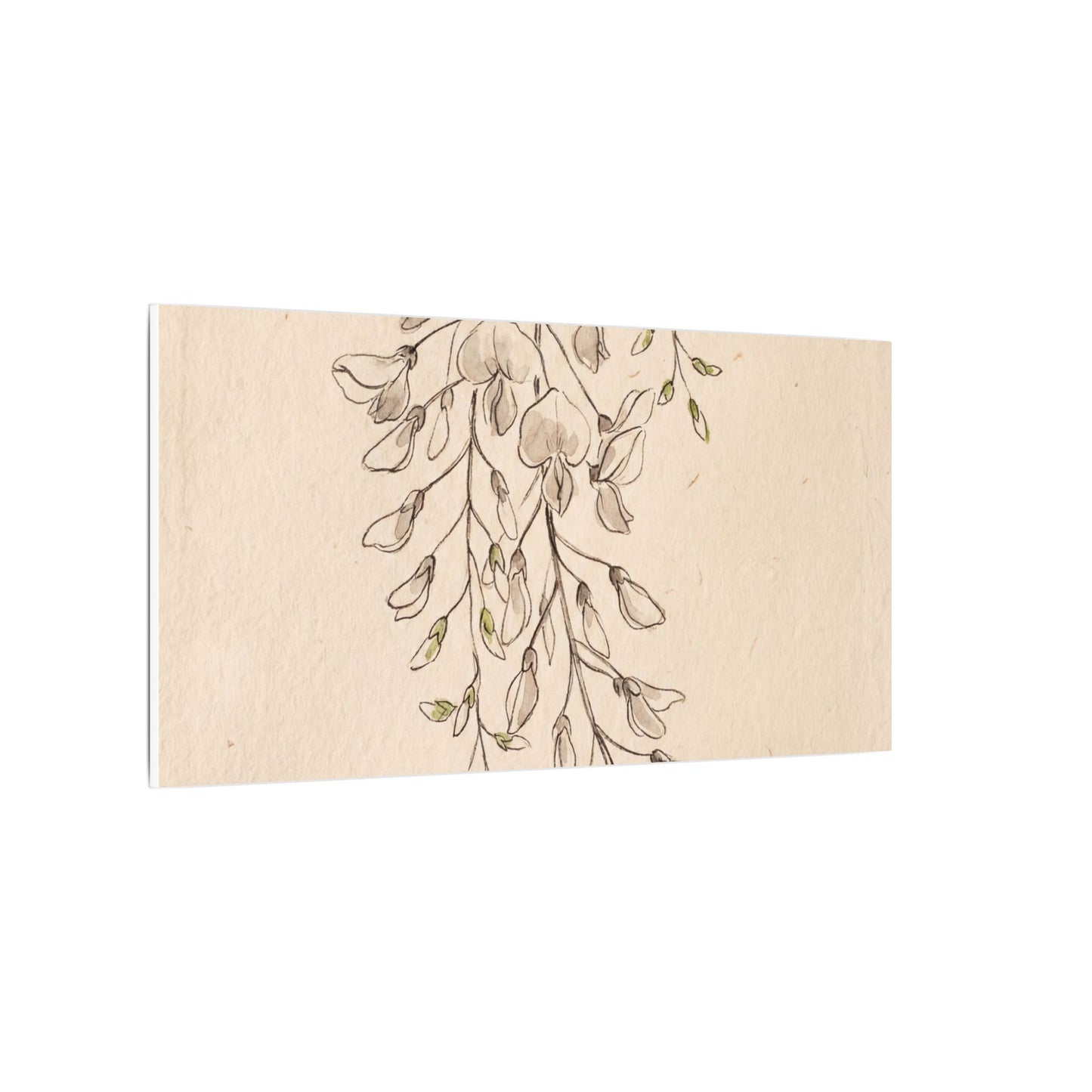 Japandi Wisteria in Golden Hour | Minimal Line Canvas Art