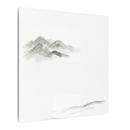 Winter Mountain Mist Minimal Line Canvas Art | Elegant Decor